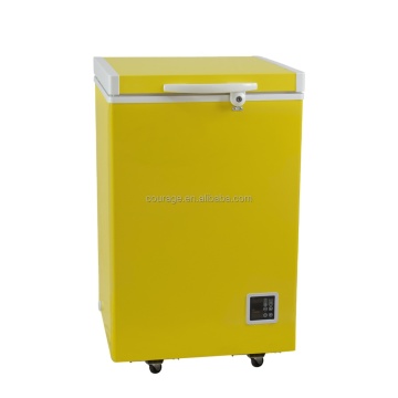 Mini Yellow Blue 12V DC Solar Chest Freezer BD-108