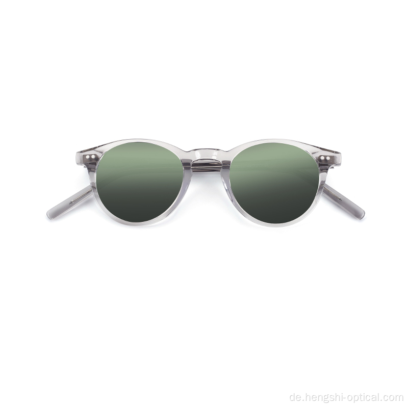 Custom Design polarisierter Vintage Runde Mode Männer Frauen Shades Italienisch Mazzucchelli Acetat Sonnenbrille