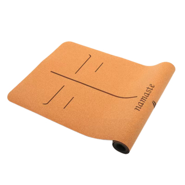 EOAT Eco-Friendly Yoga Mat - 6mm Thick, Customized Non-Slip Natural Brown TPE and Cork Design in Bulk