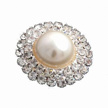 Rhinestone Button, Made of Alloy Base, Silver Plating, Transparence Rhinestone, Shank at Back