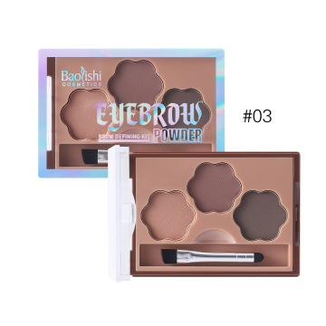 BAOLISHI 3 Color Eyebrow Powder Palette with Brush