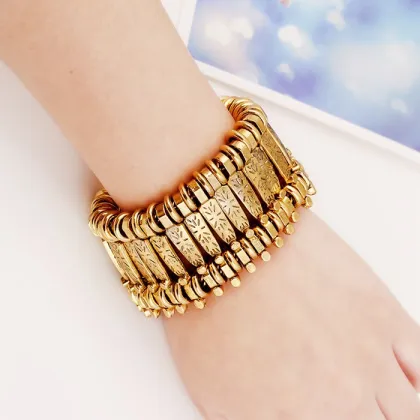 Top Design Western Vintage Silver Bangles Women Coin Chain Bracelet