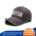Topi Bisbol Vintage Kota Boston yang Tertekan dan Dicuci