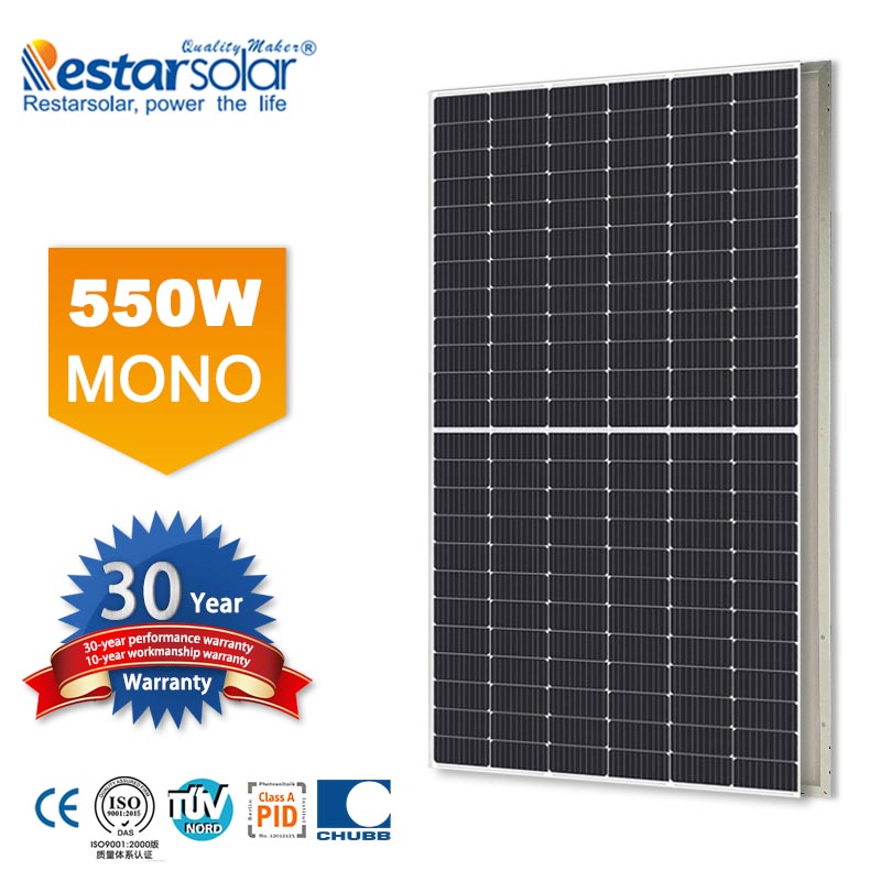 high efficiency 550w half-cell solar panels