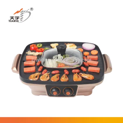 indoor die-casting aluminum korean style electric barbecue grill with hot pot