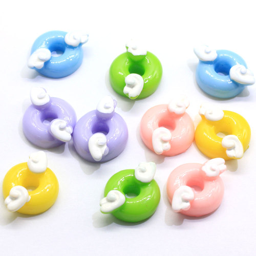 Kawaii Mini aile de bain en forme de perles de résine à dos plat 100 pièces / sac artisanat décor perles jouet bricolage matériel entretoise
