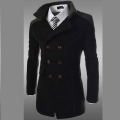 2020autumn and Winter New Double-breasted Men's Windbreaker Jacket Men's Lapel Warm Double-sided Woolen Mid-length Handsome Coat