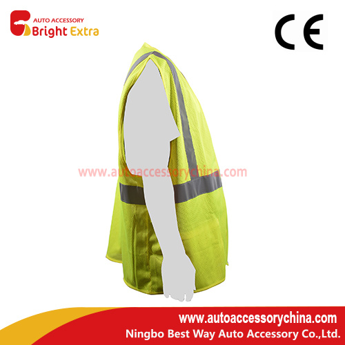 Mesh Fluorescent Vest With Pockets Zipper