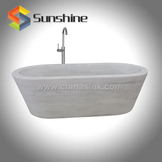 White Marble Honed Finish Bathtubs Marble Freestanding Tubs