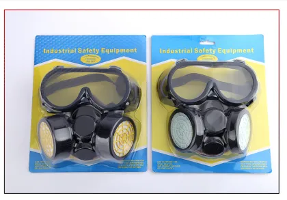 Protective glasses and gas half-mask set
