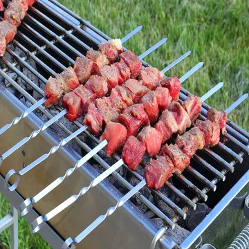 6 PCS Stainless Steel Flat Shish Kebab BBQ Skewers