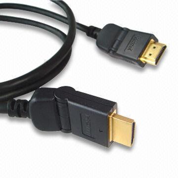 HDMI V1.3B Cable with 180° Flexible Angle and Pure Black Jacket