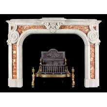 Exquisite White Red Marble Mantel for Luxurious Home