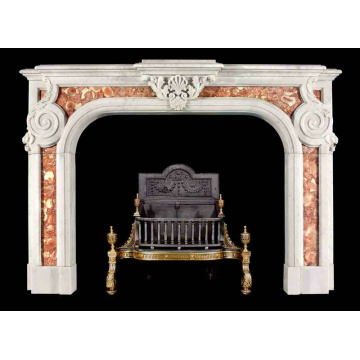 Exquisite White Red Marble Mantel for Luxurious Home