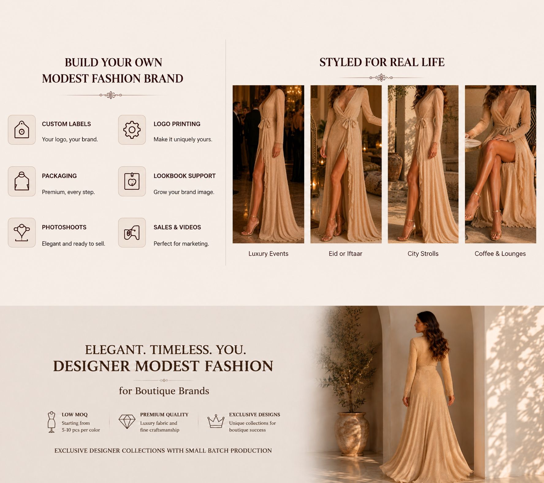 khaki gold foil knit maxi dress private label styling