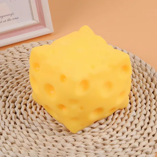 Novelty Cartoon Cube Cheese Squishy Toys: Soft TPR Decompression Squeeze Toys with Slow Rebound Feature - Perfect Promotion Gift
