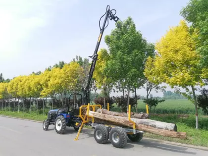 log wood timber crane loader log trailer