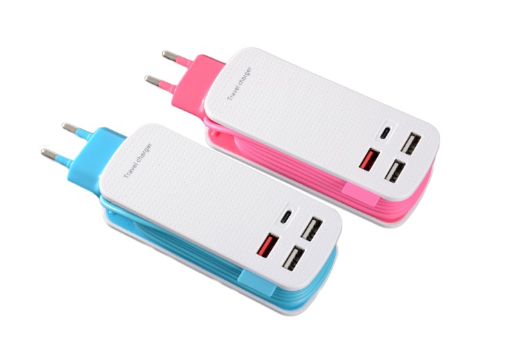 Europe Power Strip 4 Ports Charger Station Outlets
