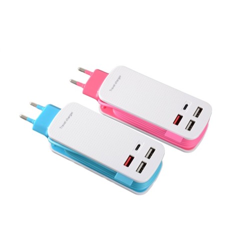 Carregador de parede USB de múltiplas portas com alimentação Power Strip