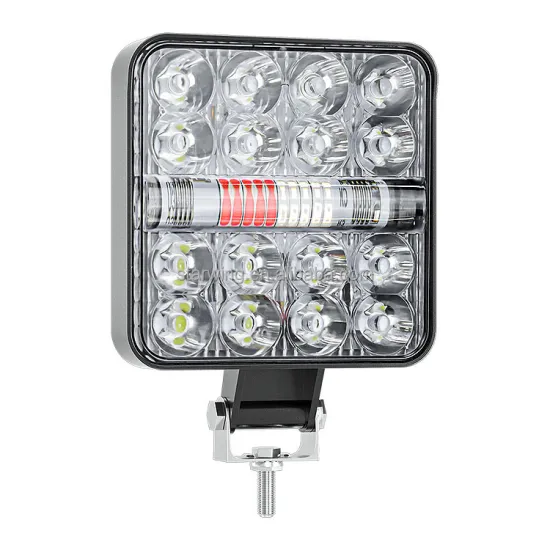 Hot Sale 3 Inch Square Waterproof LED Work Light with Red and Blue Flashing Spot for Vehicles