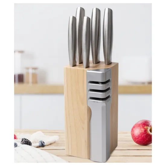 Professional 6-Piece Hollow Handle Chef's Knife Set with Cutting Board and Sharpening Tool