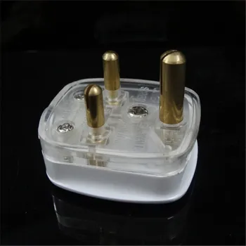 Transparent Type South Africa with 3 round pin top adapter plug