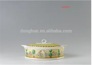 white ceramic storage jars tea coffee sugar with decal picture made in china,