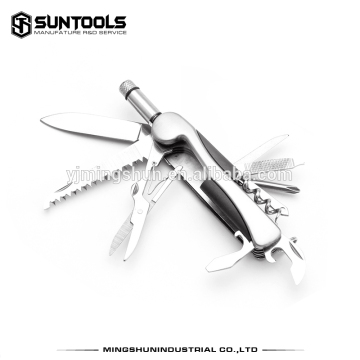 Popular style 11 in 1 multi purpose pocket type knife with flashlight
