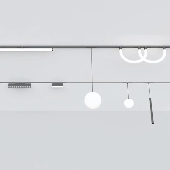 Magnetic Rail Track System DC24V 48V - Magnet Spotlight Floodlight Tracklight 1m 2m 3m Aluminum 2 Wires