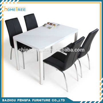 Simple High Gloss Wooden Dining Table Set , Dining Table and Chairs