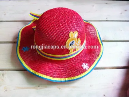 9170190 cartoon patch hat straw hat colorful bucket hat straw hat