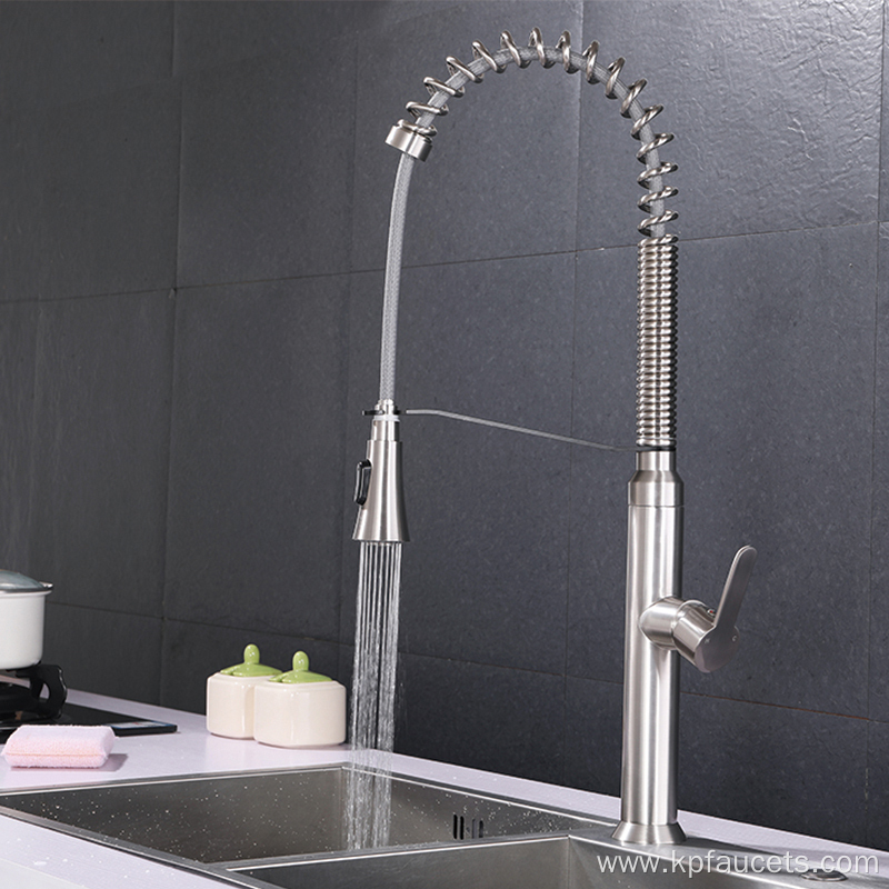 Stainless Pull Out Kitchen Faucet Single Handle