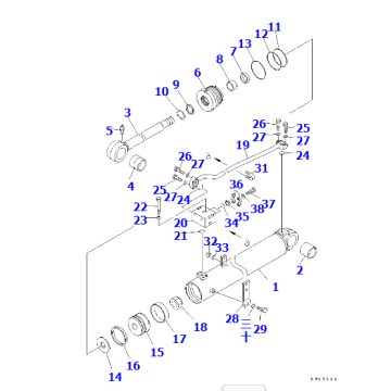 Bulldozer D355C-3 cylinder assembly 196-63-29300
