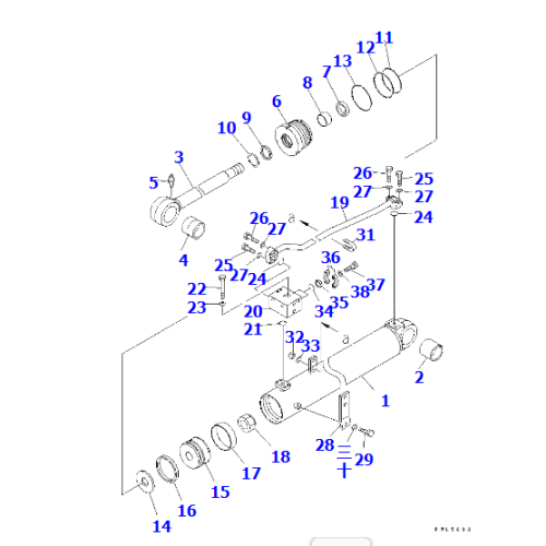 Bulldozer D355C-3 cylinder assembly 196-63-29300