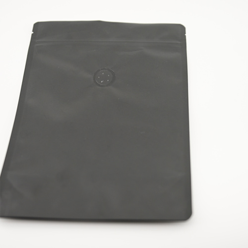 Bolsa de café preto fosco com zíper