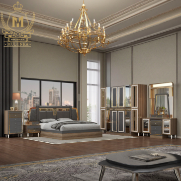 Modern Wooden MDF King Size Bed Set - Wholesale Cheap Luxury Bedroom Furniture