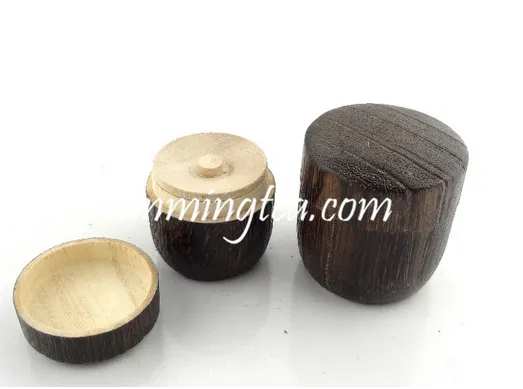 Round Wooden Storage Tea Canister