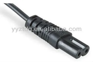 UL C7 connector 2.5A 250V figure 8 SHAPE IEC 320