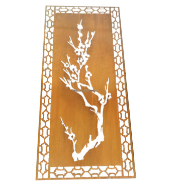 Corten Steel Flower Decorative Metal Screen Panels