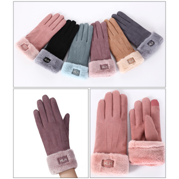 Warm gloves female outdoor touch screen gloves