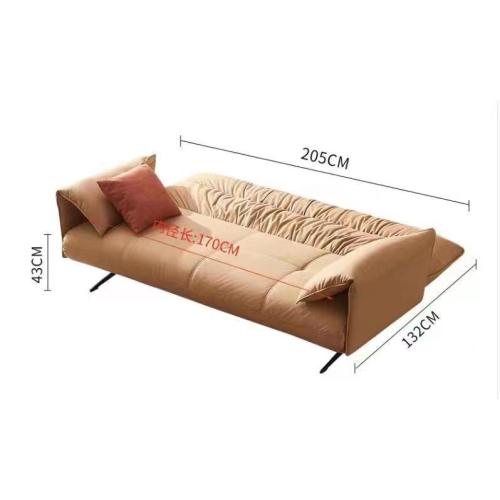 Yellow-brown Cloth Material Sofa Bed Sponge And 3D Cotton Filling Sofa Bed Supplier
