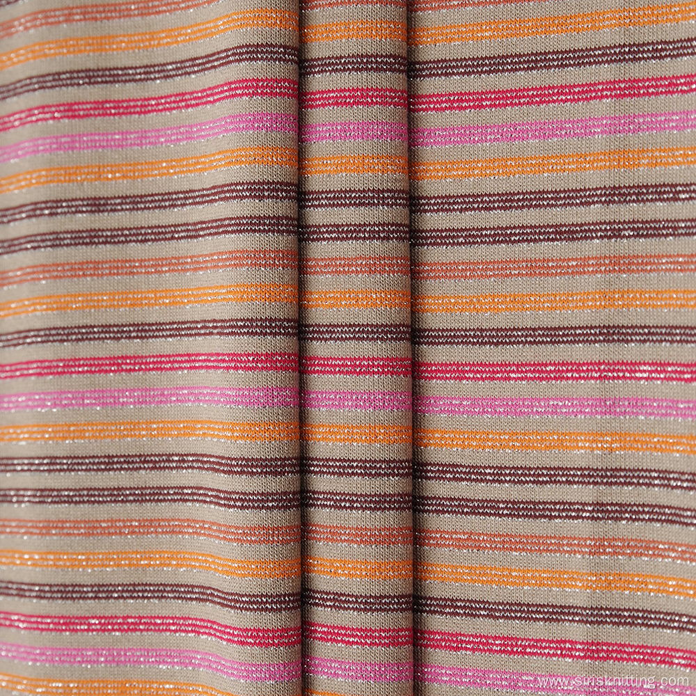 Yarn Dyed Crepe Viscose Rayon Jersey Fabric Lurex