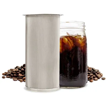 Ultra Fine Mesh Cylinder Cold Brew Filter Basket for Wide Mouth Mason Jars