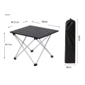 Camp Picnic Table Ultralight Roll Up Mini Aluminium Lightweight Portable pliing pliable pour randonnée extérieure en métal noir