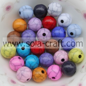 Chunky Lasted Style Colorful Round Crack Solid Lovely Beads 6MM Bracelet Beads