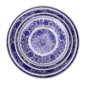 High Quality Blue and White Ceramic Plate Set of Four - RZLE06-B-S-M-L-XL Jingdezhen Ceramics