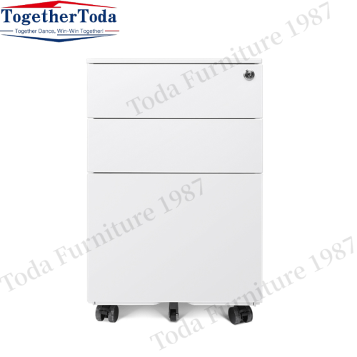 Three drawer roller movable steel metal file cabinet