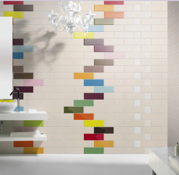 Colorful Glossy Bathroom Wall Tile Design