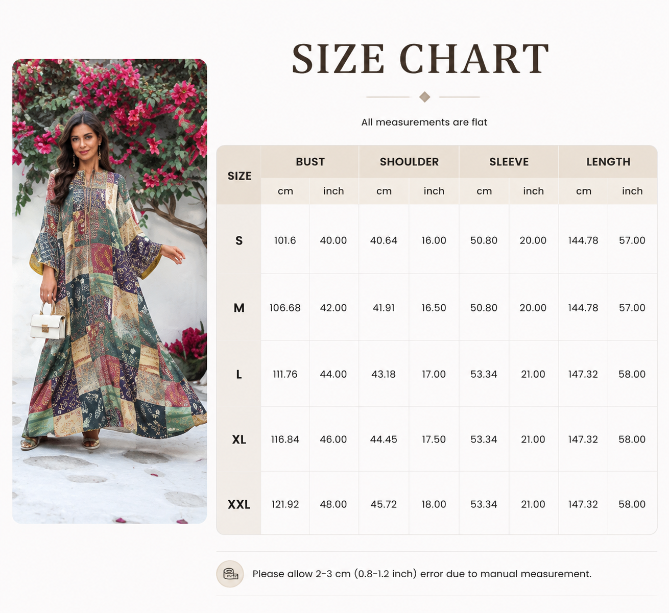 Bohemian Patchwork Maxi Dress Front View