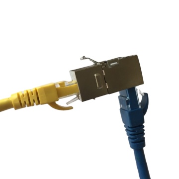 Θωρακισμένο CAT6 RJ45 FTP 90 βαθμού Δεξιά γωνιά inline ζεύκτης με keystonElatch